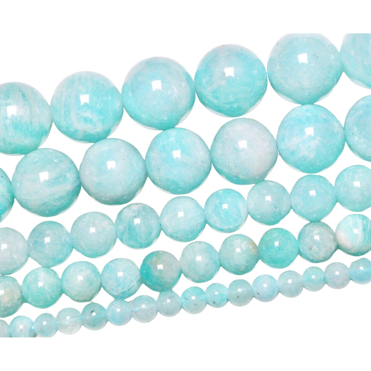 Fil de perle Amazonite du Pérou claire AA - Foliesbijoux