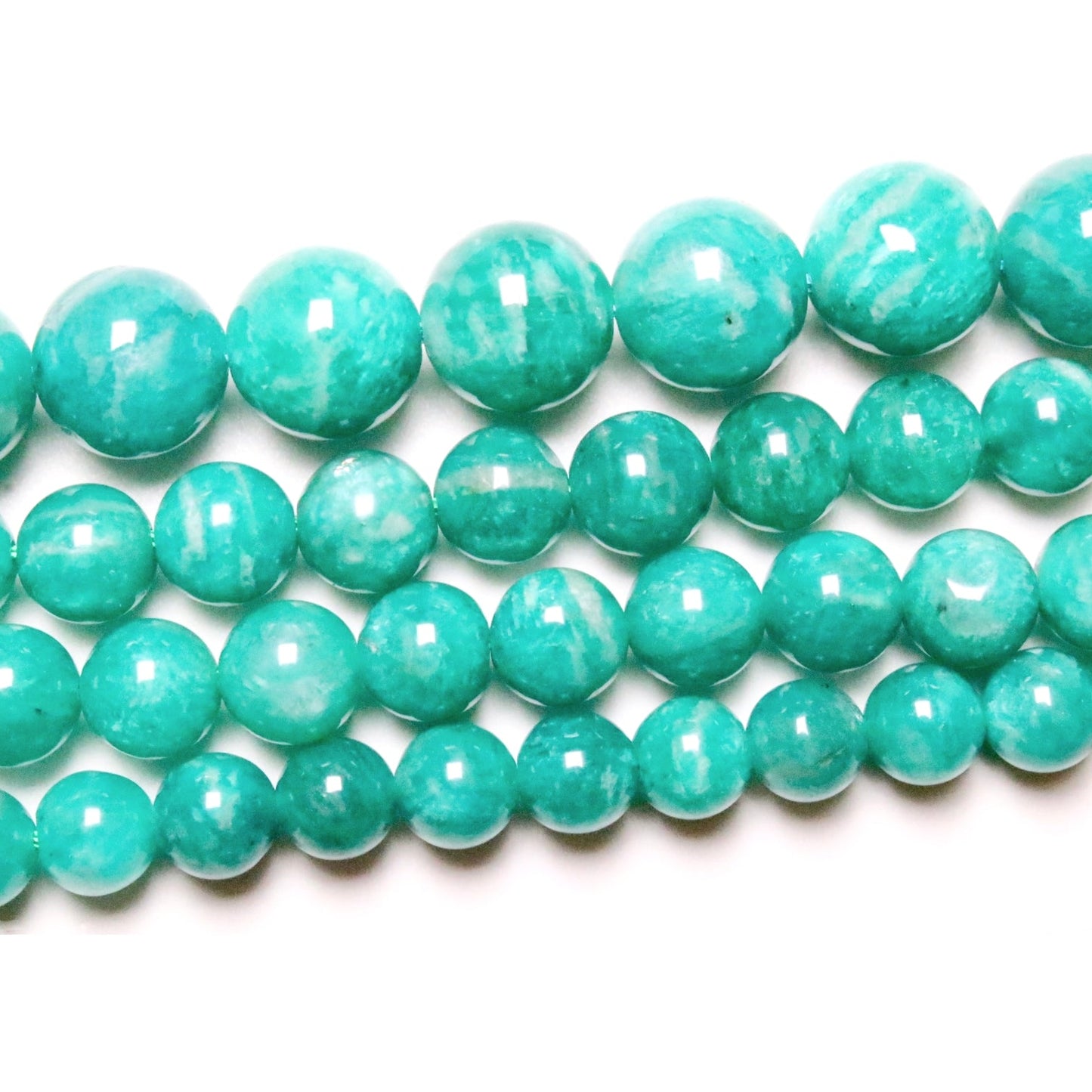 Fil de perle Amazonite du Pérou AA - Foliesbijoux