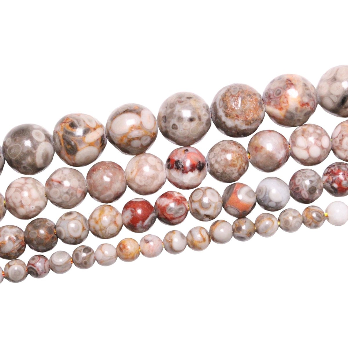 Fil de perle Jaspe chrysanthème A - Foliesbijoux