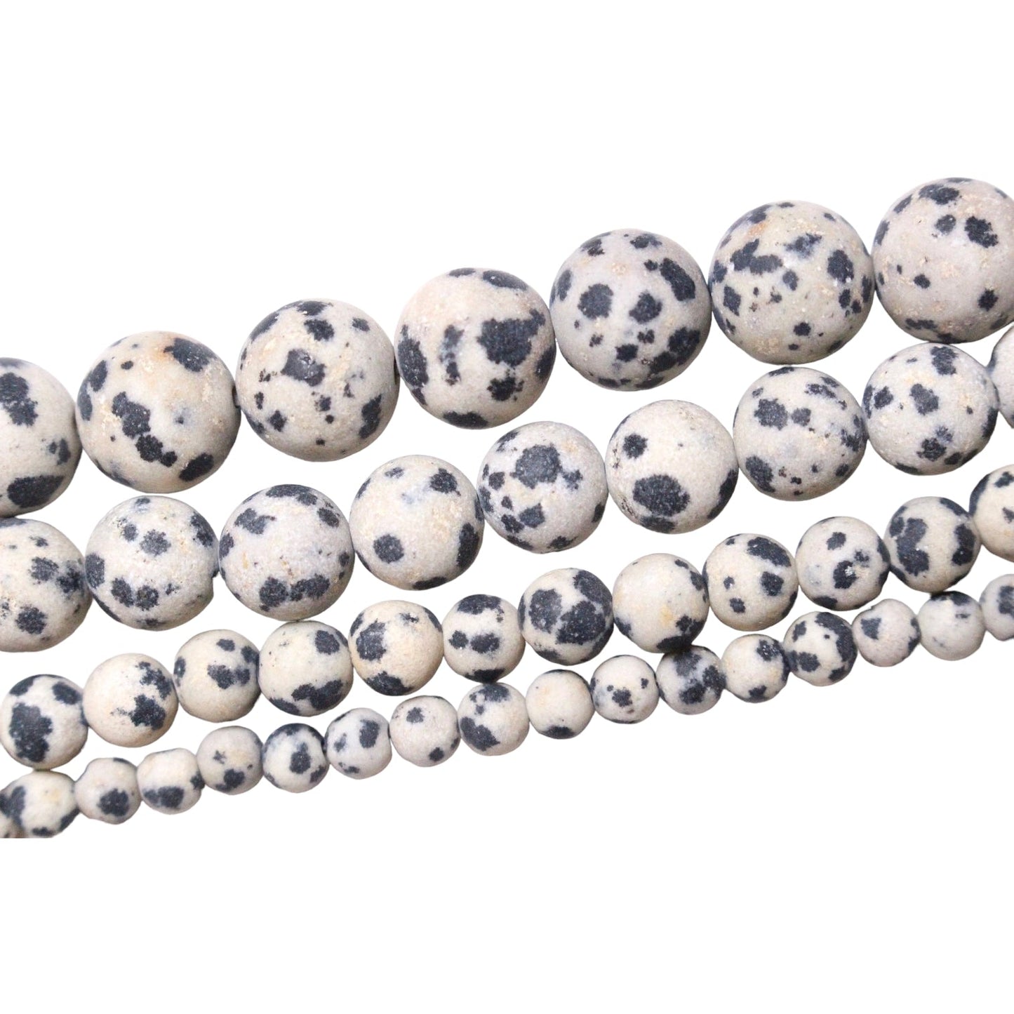 Fil de perle Jaspe dalmatien mat A - Foliesbijoux