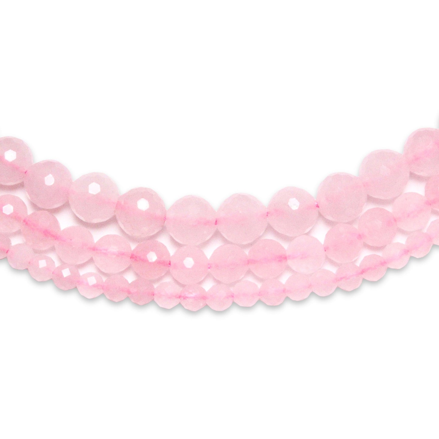 Fil Quartz rose en perle facetté - Foliesbijoux