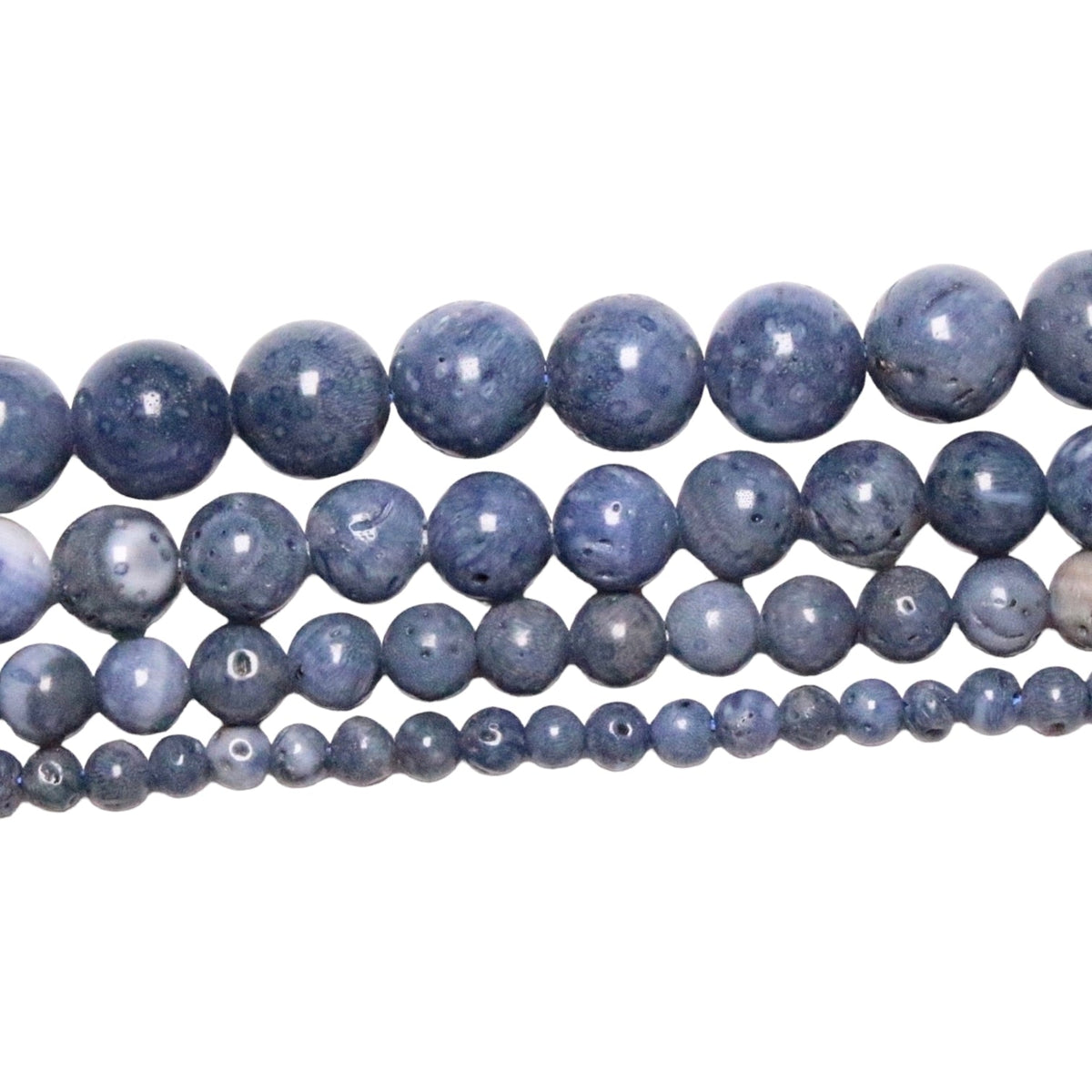 Fil de perle Corail Bleu A - Foliesbijoux