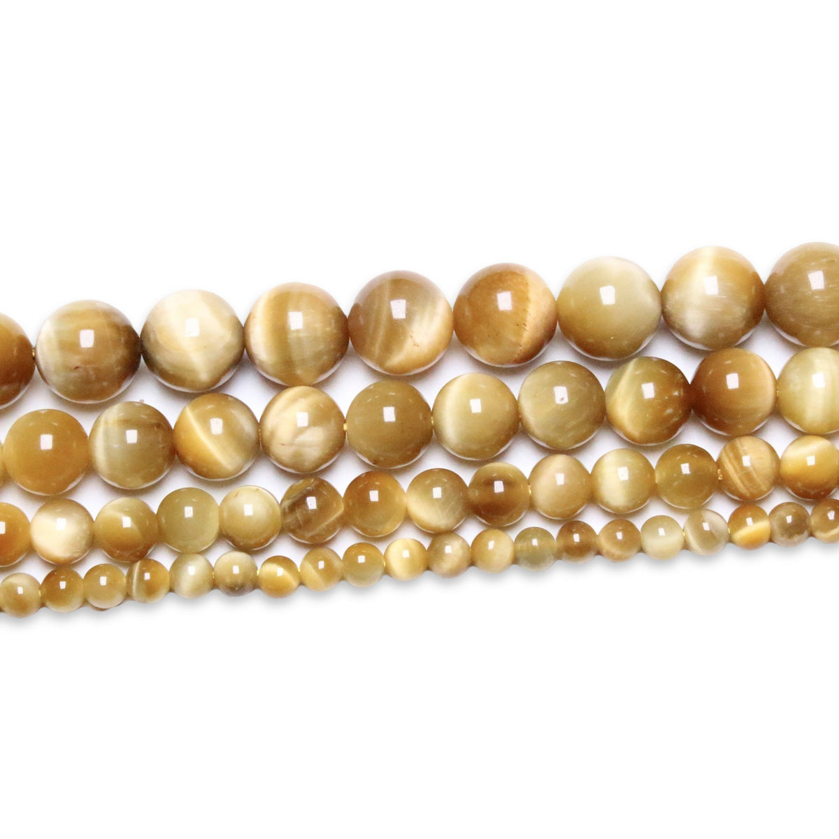 Fil de perle Oeil de Tigre Doré AA - Foliesbijoux