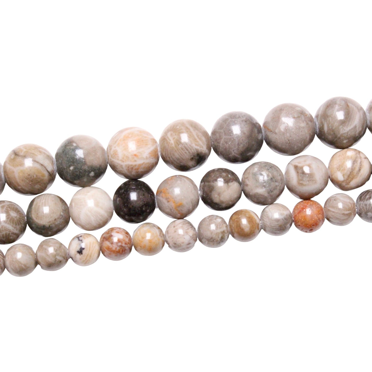 Fil de perle Corail fossilisé A - Foliesbijoux