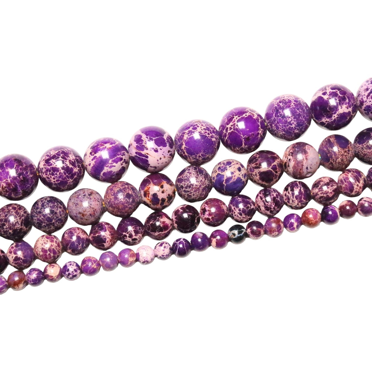 Fil de perle Jaspe Impérial Violet chauffé - Foliesbijoux