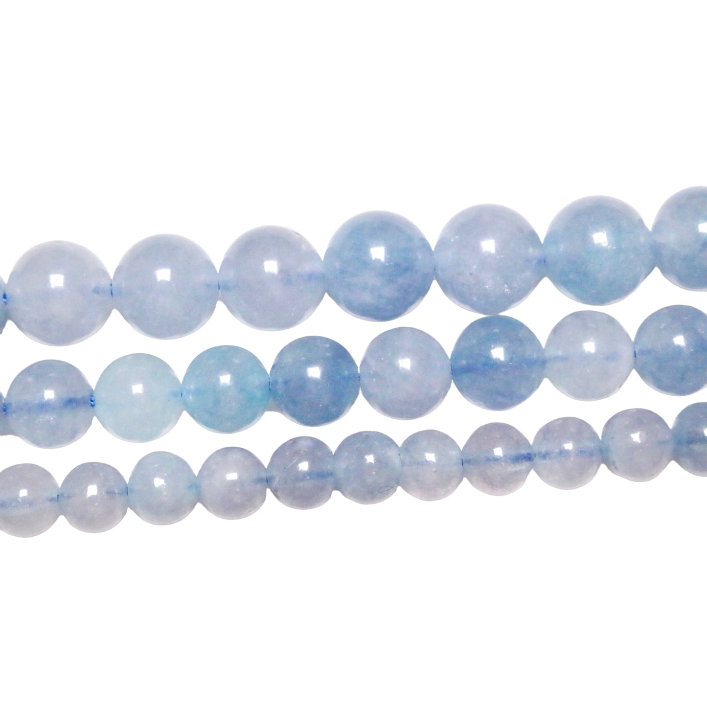 Fil de perle Cristal teinte couleur Aigue marine - Foliesbijoux