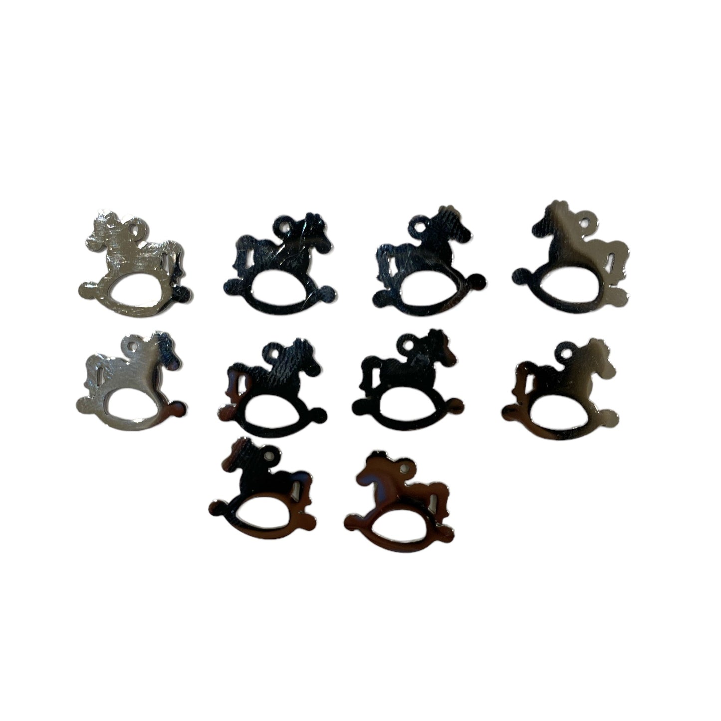 20 Breloques cheval à bascule en acier - Foliesbijoux