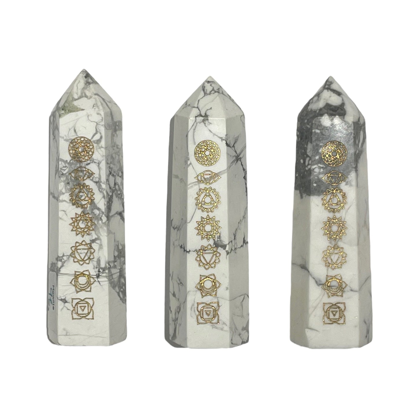 Pointe en Howlite 7 chakras - Foliesbijoux