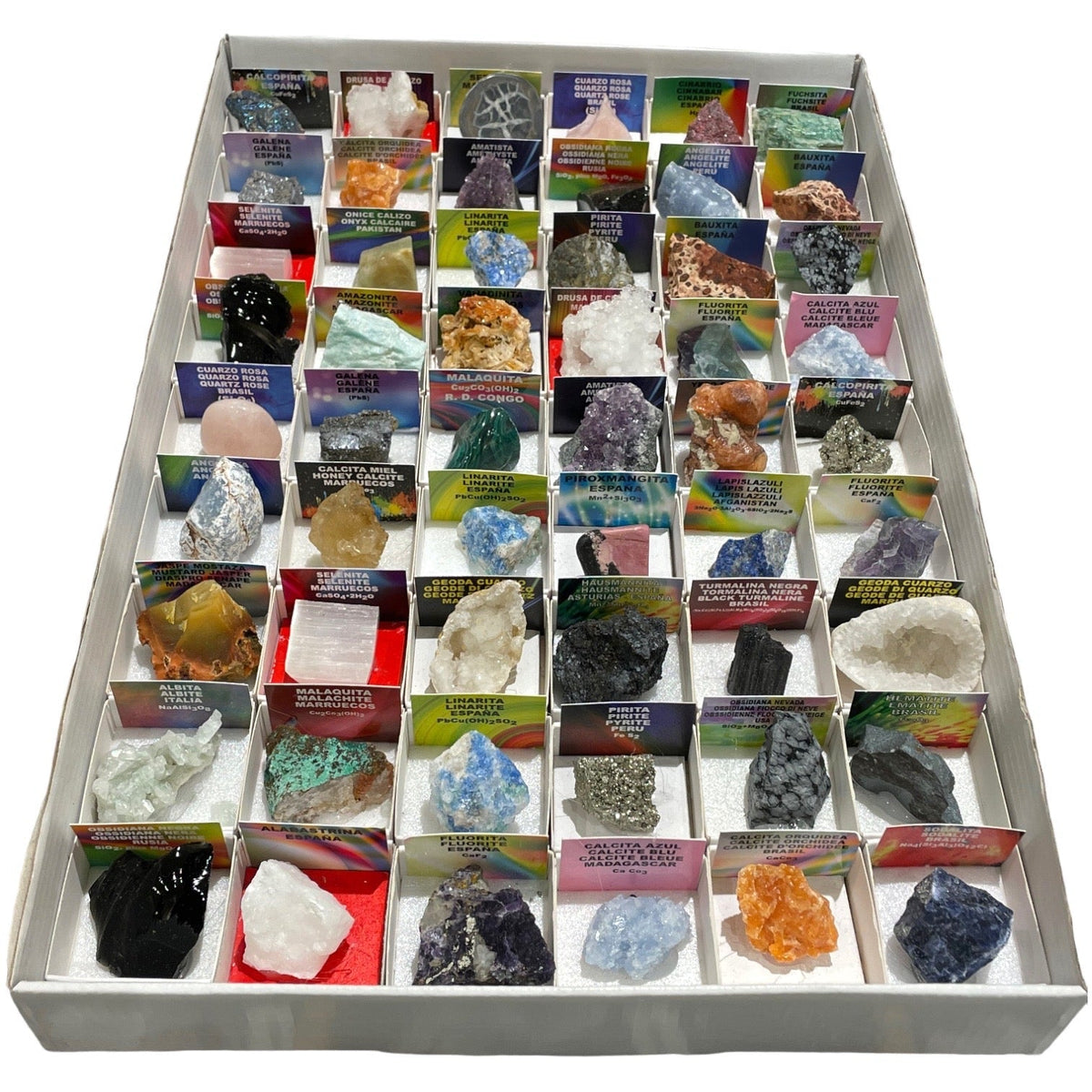 Boîte de 54 minéraux - Foliesbijoux