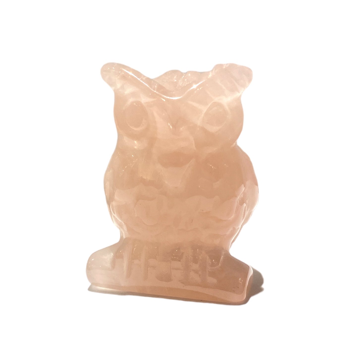 Figurine Hibou en quartz rose - Foliesbijoux