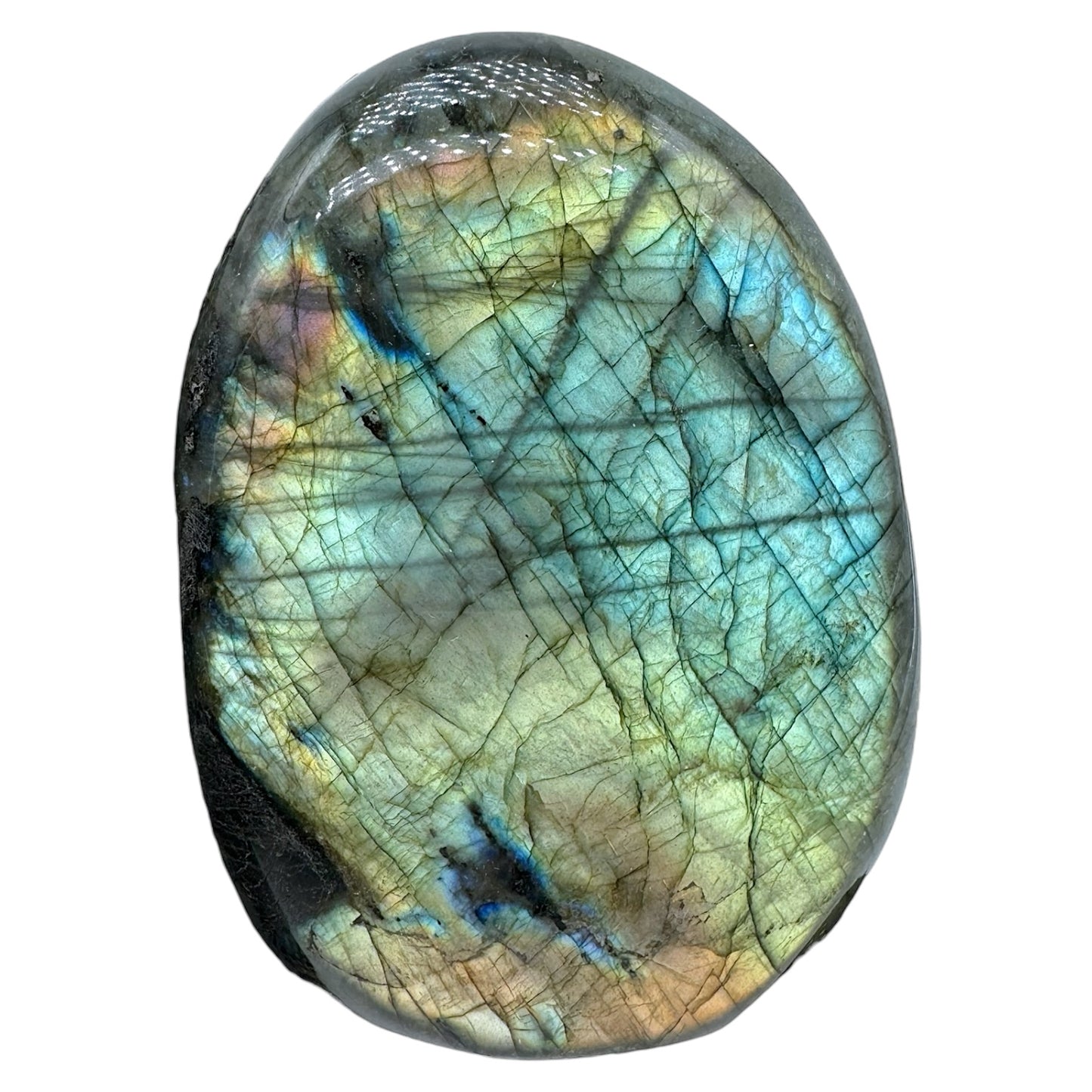 Labradorite flashy forme libre AA+ (Lot 46) 495g 7.5x3x10.5cm - Foliesbijoux