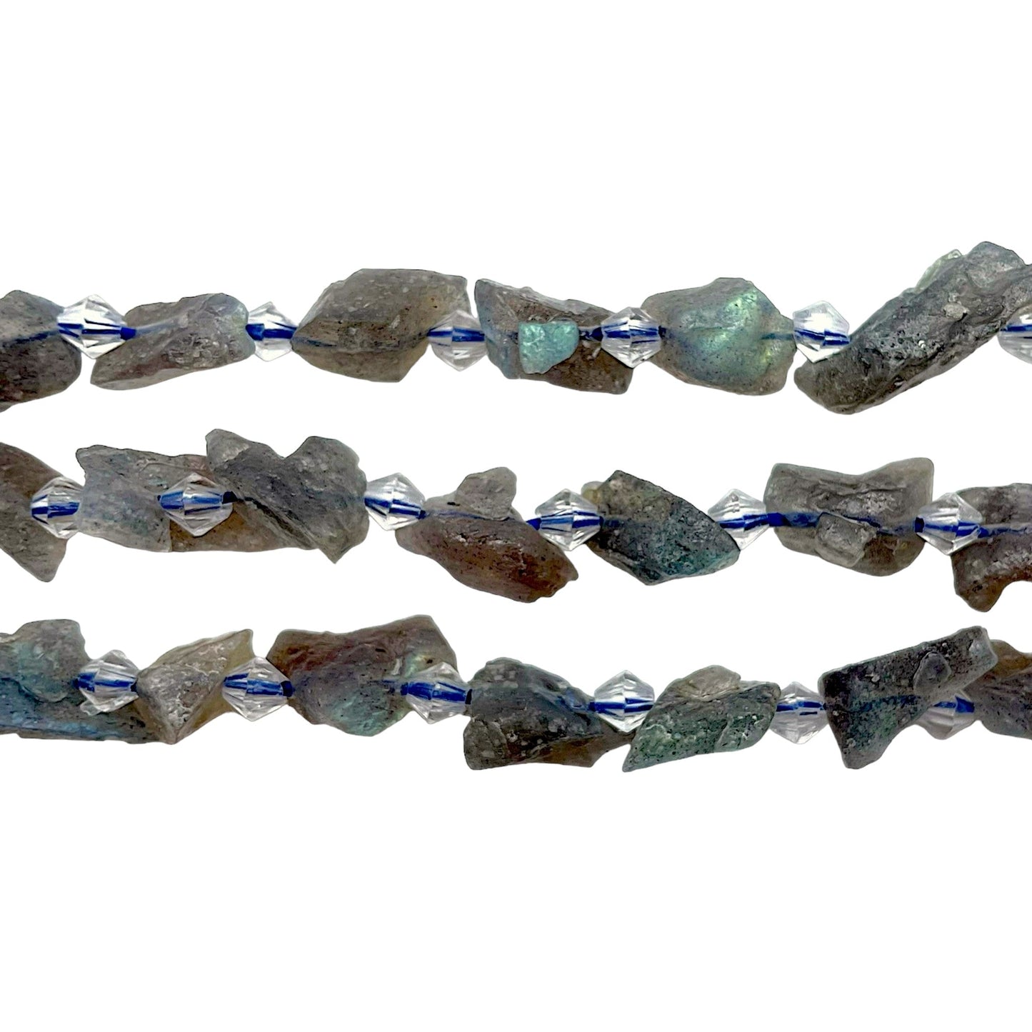 Fil de pierre brute Labradorite 8-14 mm - Foliesbijoux