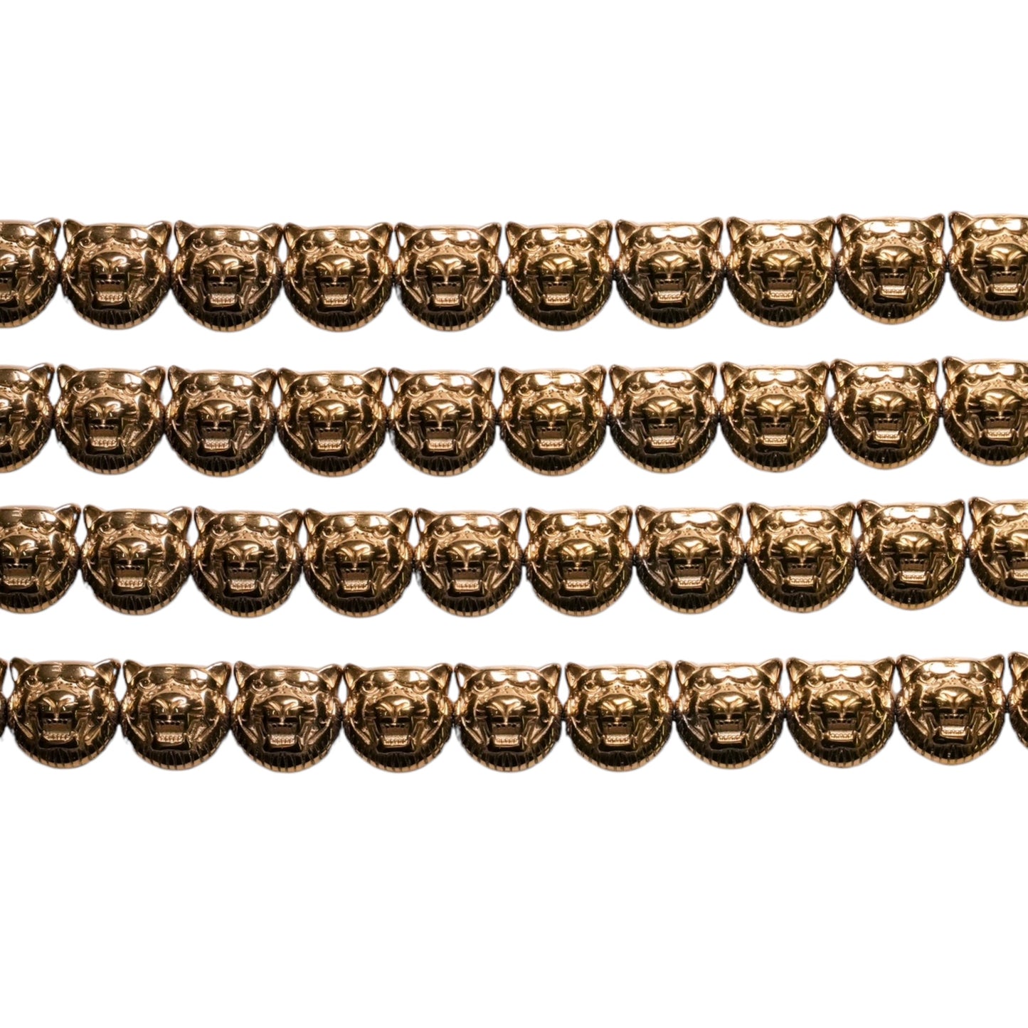 Fil de perle Hématite Tigre electroplaquée doré/bronze HED-221 12 mm - Foliesbijoux