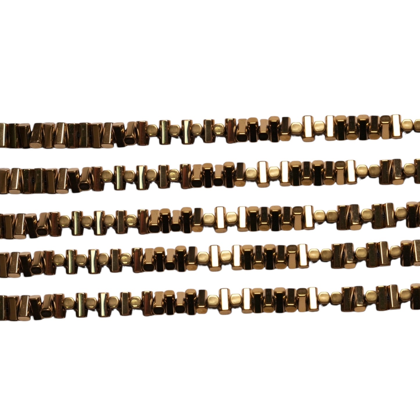 Fil de perle Hématite electroplaquée doré HED-219 4x6 mm - Foliesbijoux