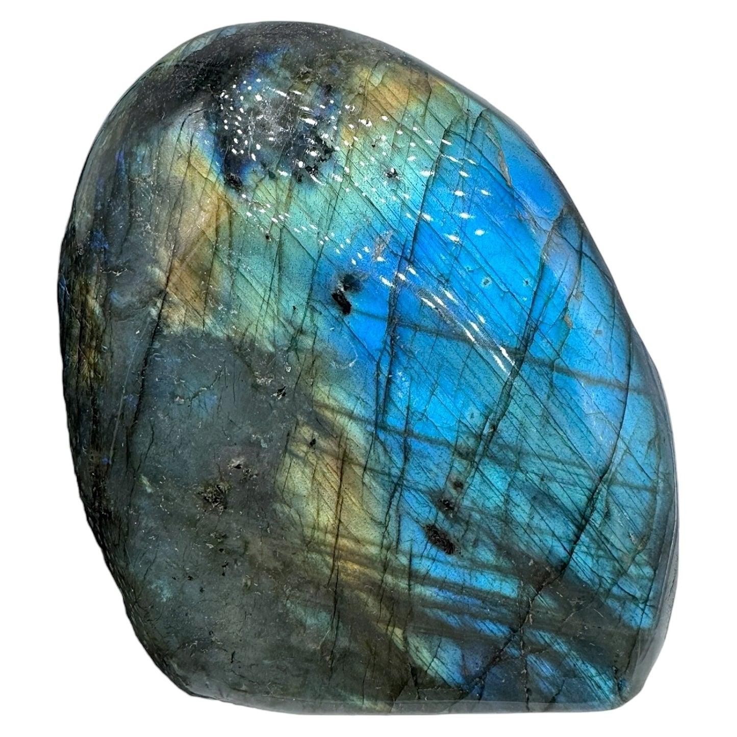 Labradorite flashy forme libre AA+ (Lot 49) 573g 8.5x3.5x10.5cm - Foliesbijoux