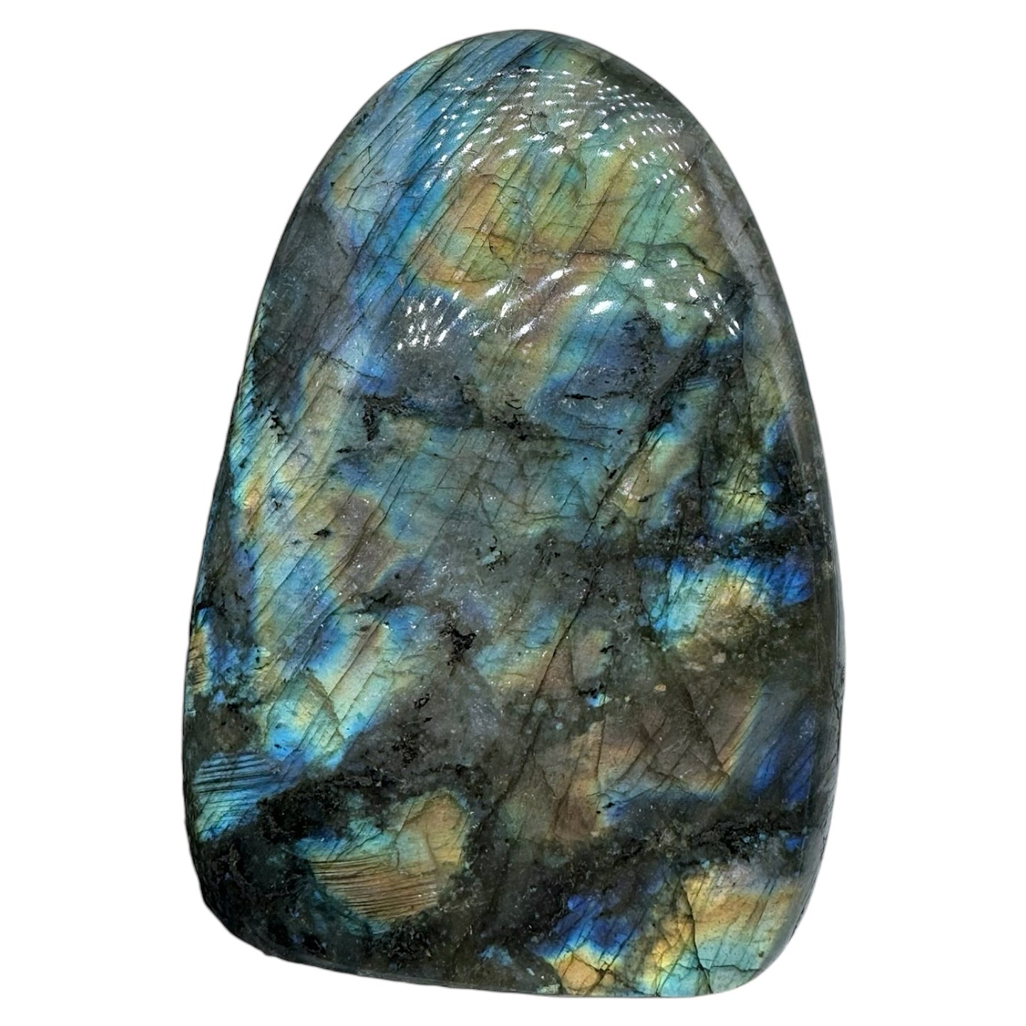 Labradorite flashy forme libre AA+ (Lot 50) 485g 8x3.5x11cm - Foliesbijoux