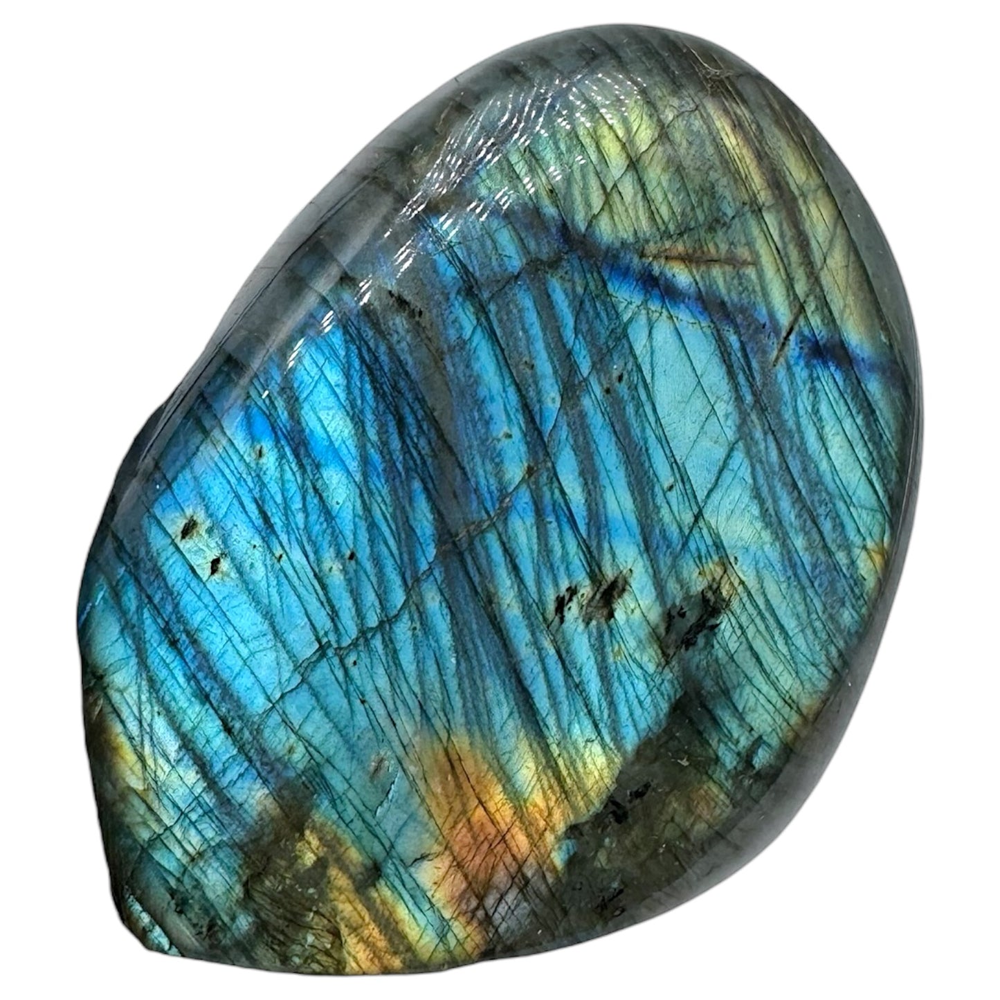 Labradorite flashy forme libre AA+ (Lot 92) 336g 8x2.5x8.5cm - Foliesbijoux