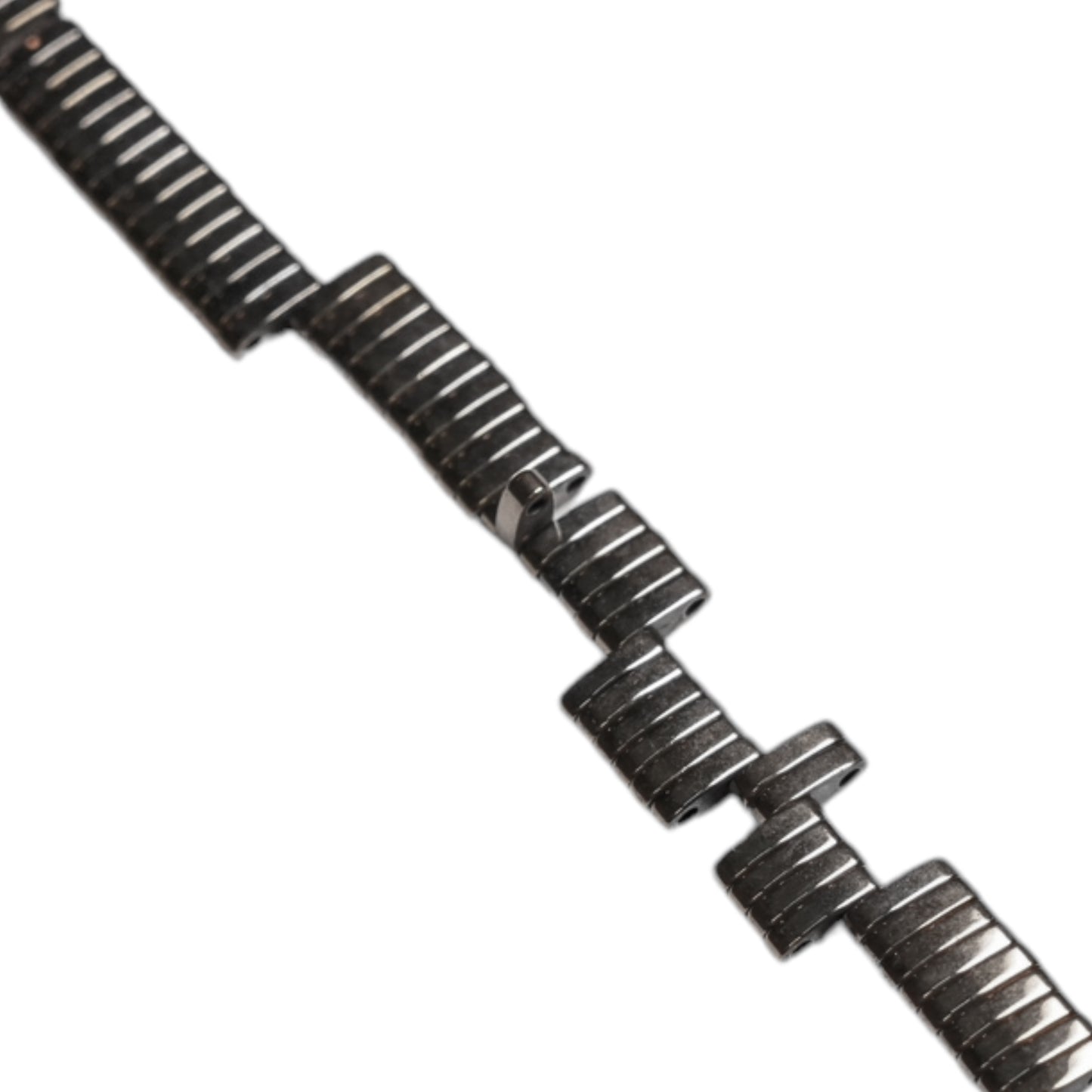 Fil de perle Hématite electroplaquée argenté double trou HEA-217/218 - Foliesbijoux