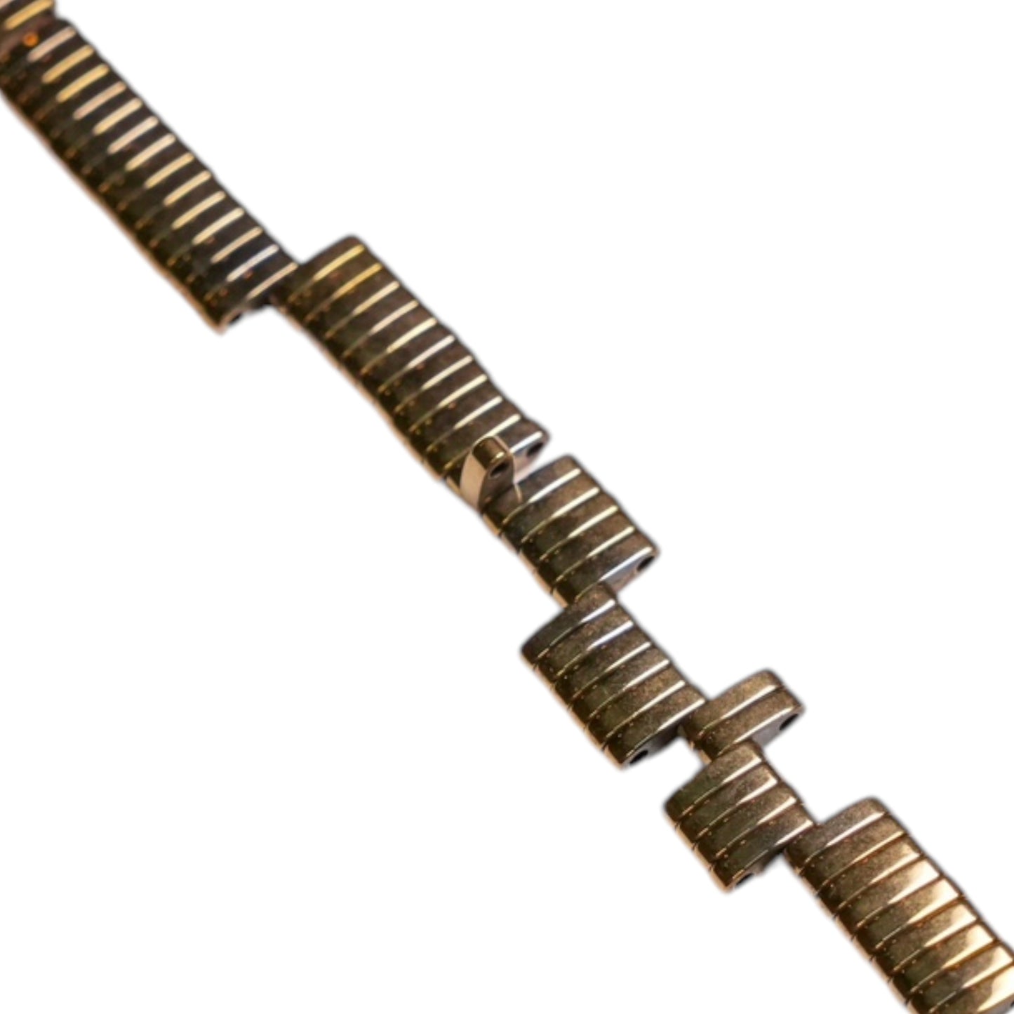 Fil de perle Hématite electroplaquée doré double trou HED-217/218 - Foliesbijoux