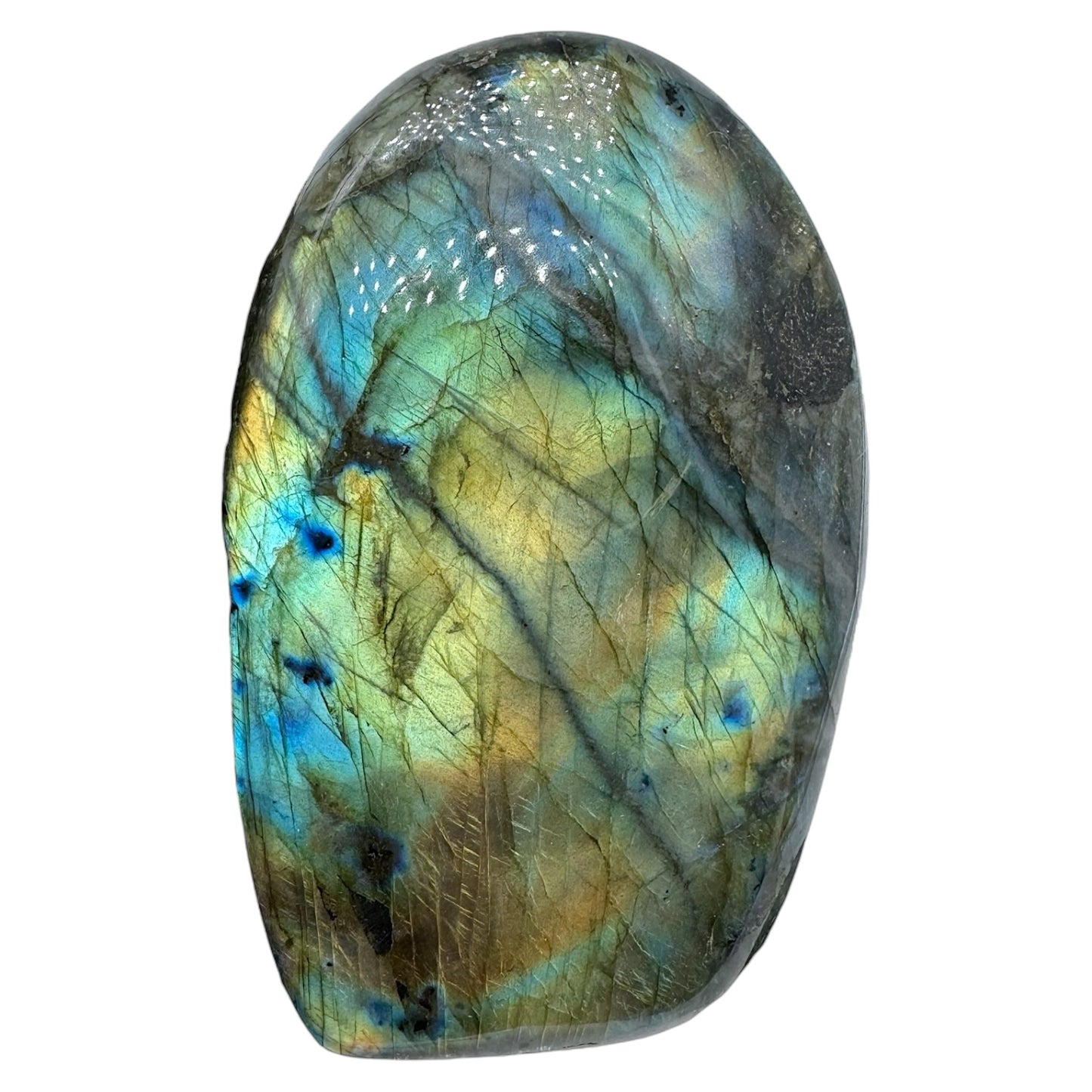 Labradorite flashy forme libre AA+ (Lot 54) 519g 8x3x11.5cm - Foliesbijoux