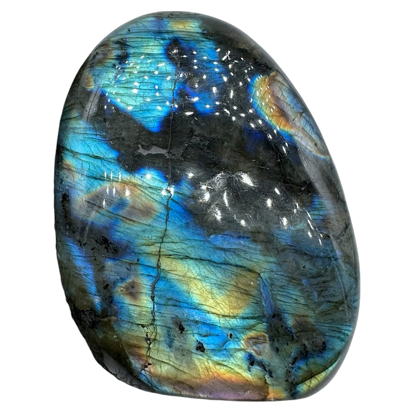 Labradorite flashy forme libre AA+ (Lot 52) 503g 7.5x3x11cm - Foliesbijoux