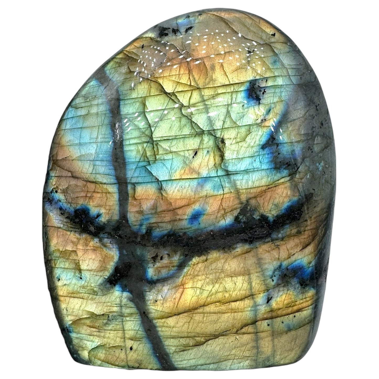 Labradorite flashy forme libre AA+ (Lot 95) 453g 7.5x3x9cm - Foliesbijoux