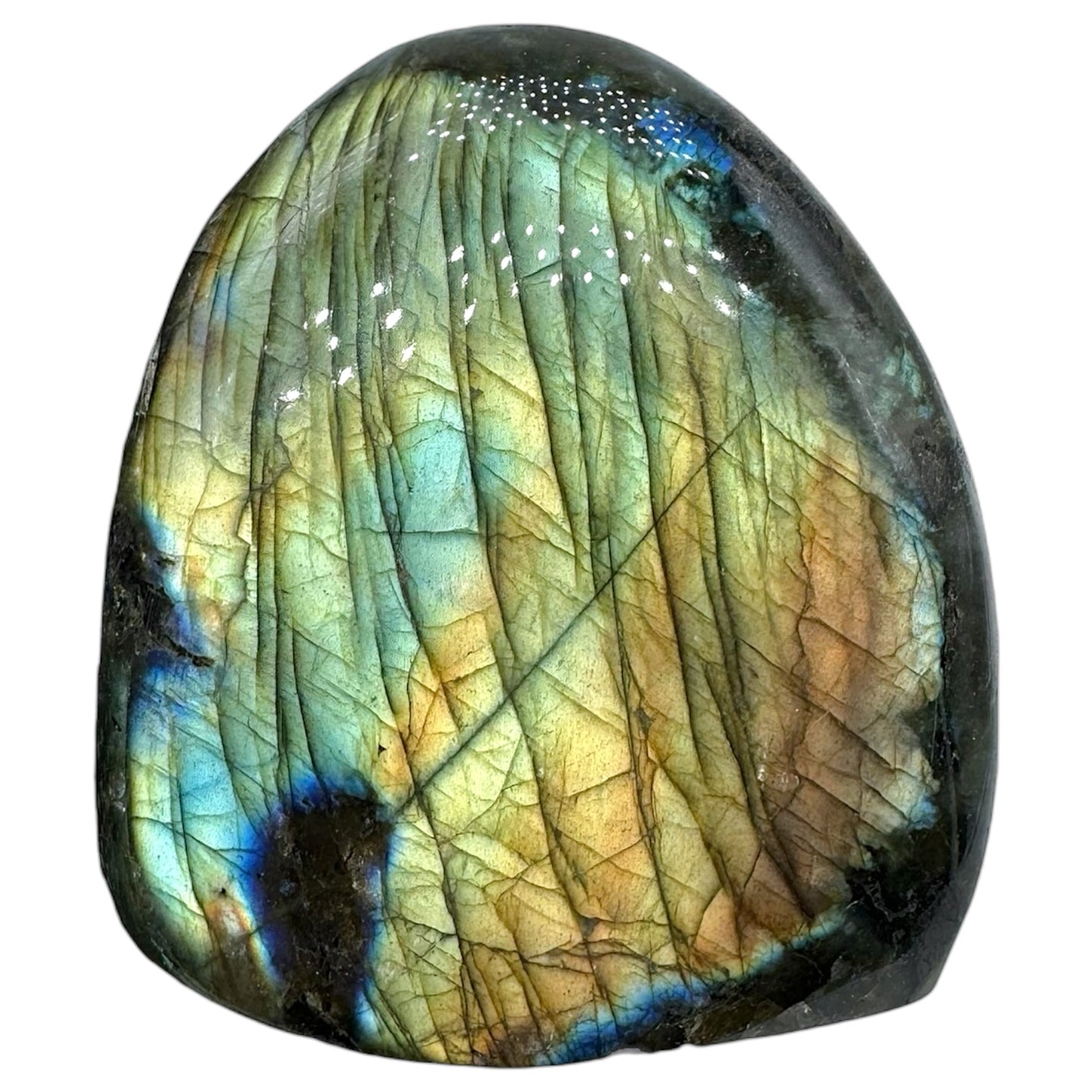 Labradorite flashy forme libre AA+ (Lot 97) 315g 6.5x4x7cm - Foliesbijoux