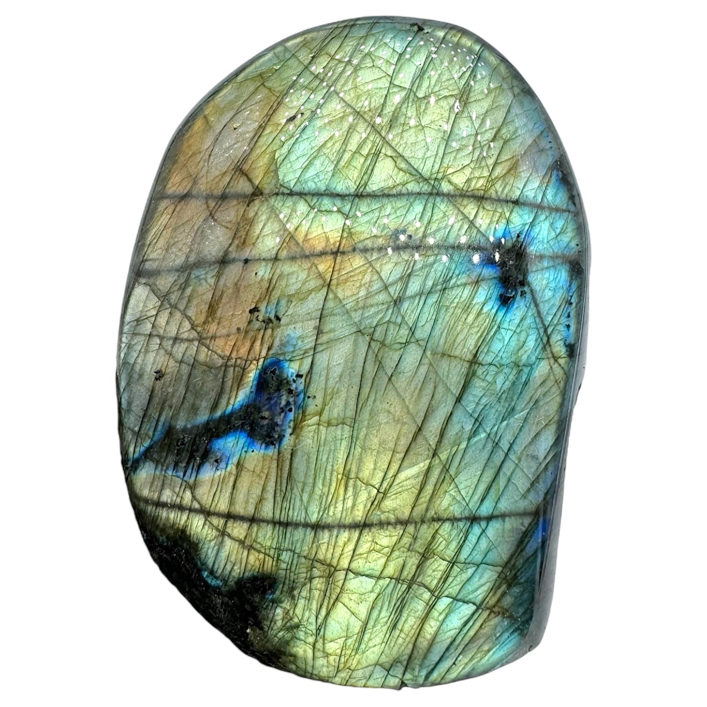 Labradorite flashy forme libre AA+ (Lot 107) 536g 8x10x5 cm - Foliesbijoux