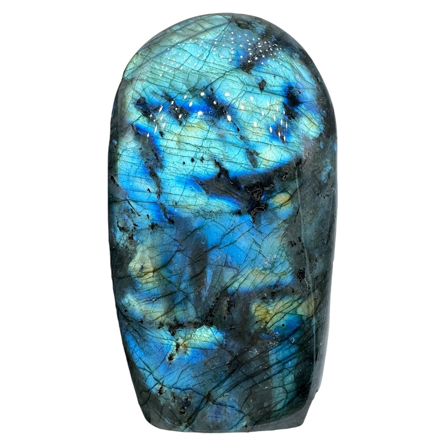 Labradorite flashy forme libre AA+ (Lot 64) 401g 6x2.5x11cm - Foliesbijoux