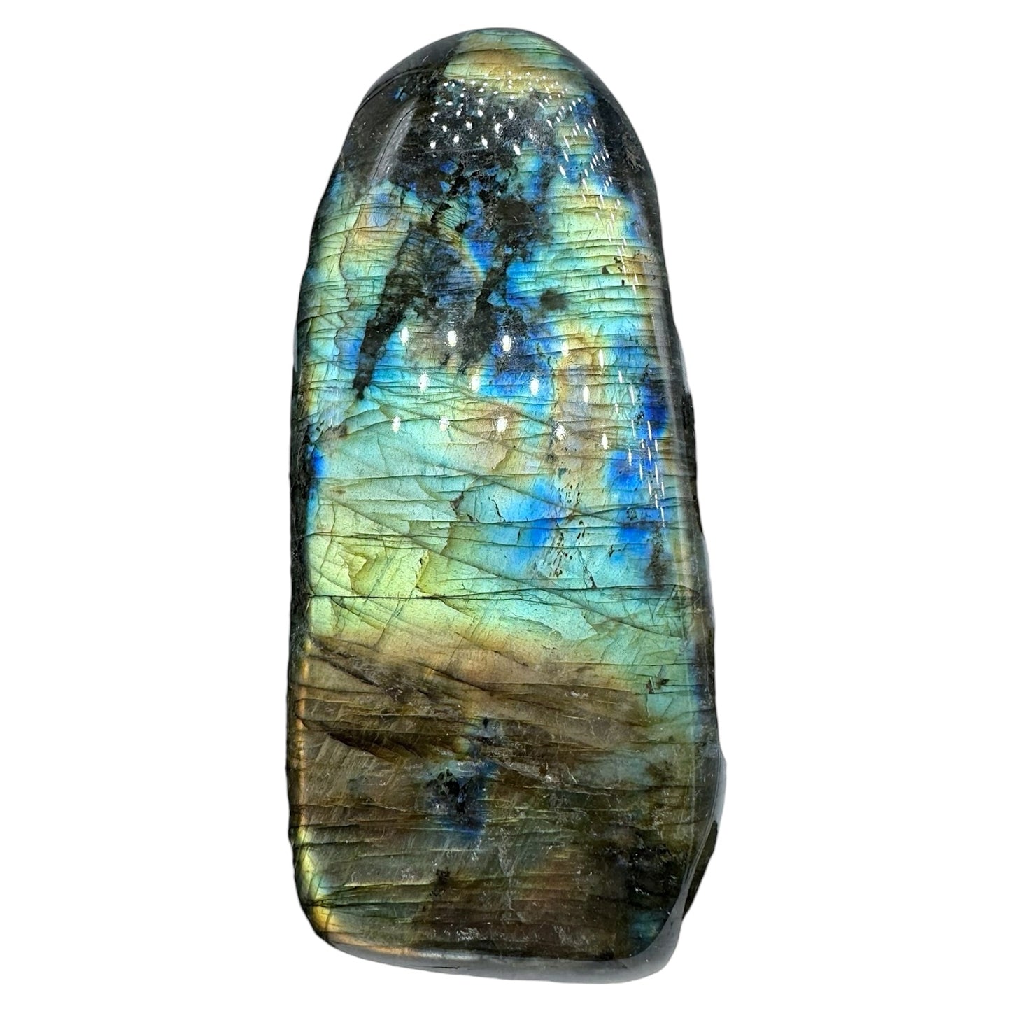 Labradorite flashy forme libre AA+ (Lot 70) 369g 5x3.5x11cm - Foliesbijoux