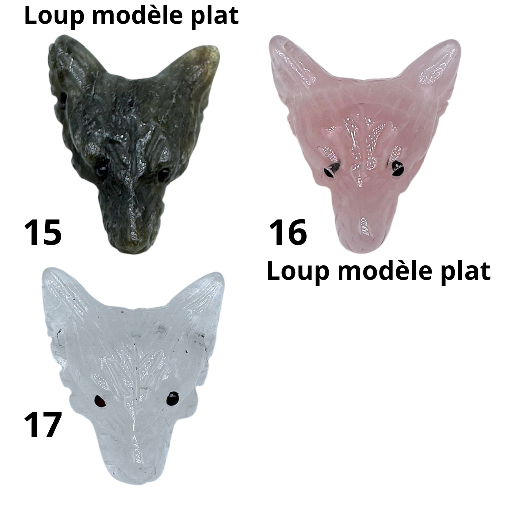 Pendentif loup percé sur le côté (17 pierres différentes) - Foliesbijoux
