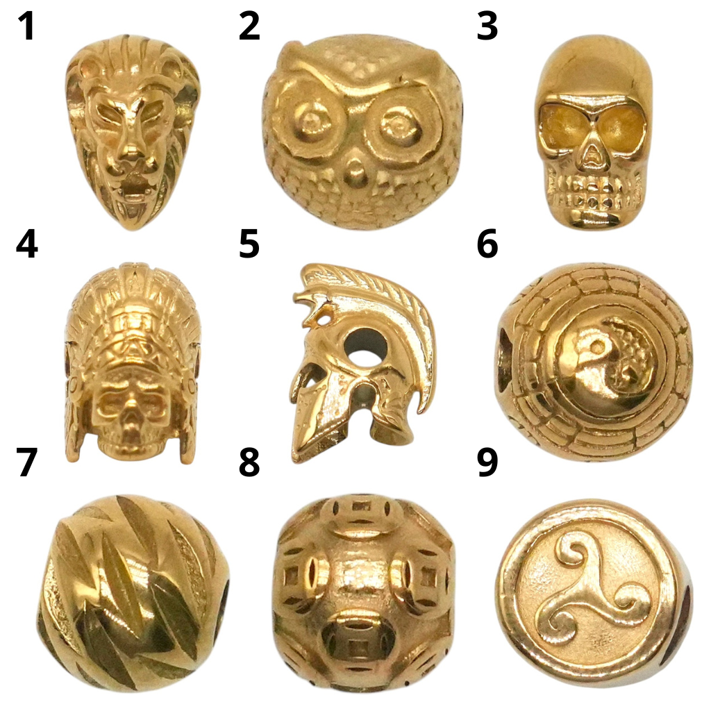 Lot de 10 breloques intercalaire acier inoxydable doré (9 modèles disponible)