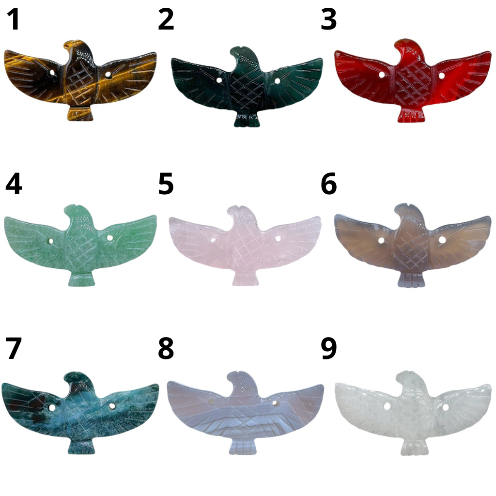 Pendentif connecteur aigle (9 pierres différentes) - Foliesbijoux