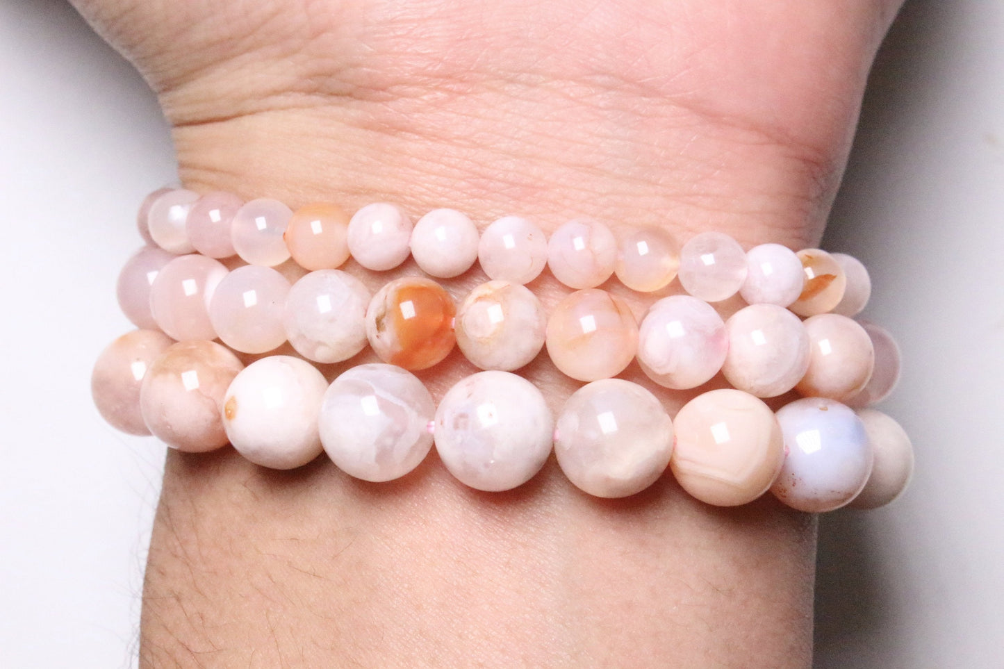 Bracelet Agate Fleur de cerisier A+ - Foliesbijoux