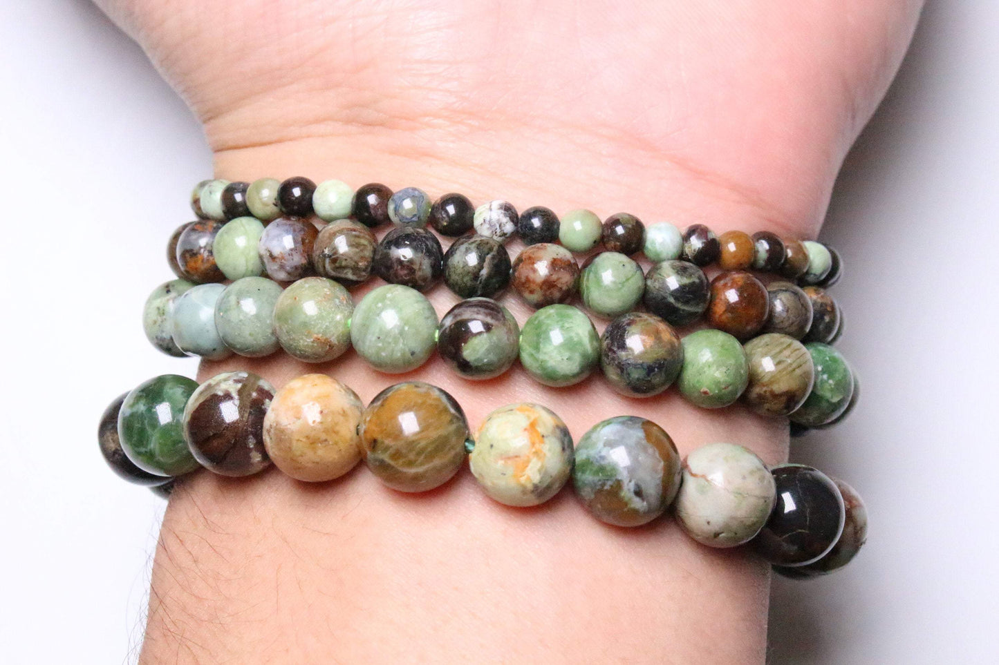 Bracelet Opale verte fossilisée A - Foliesbijoux