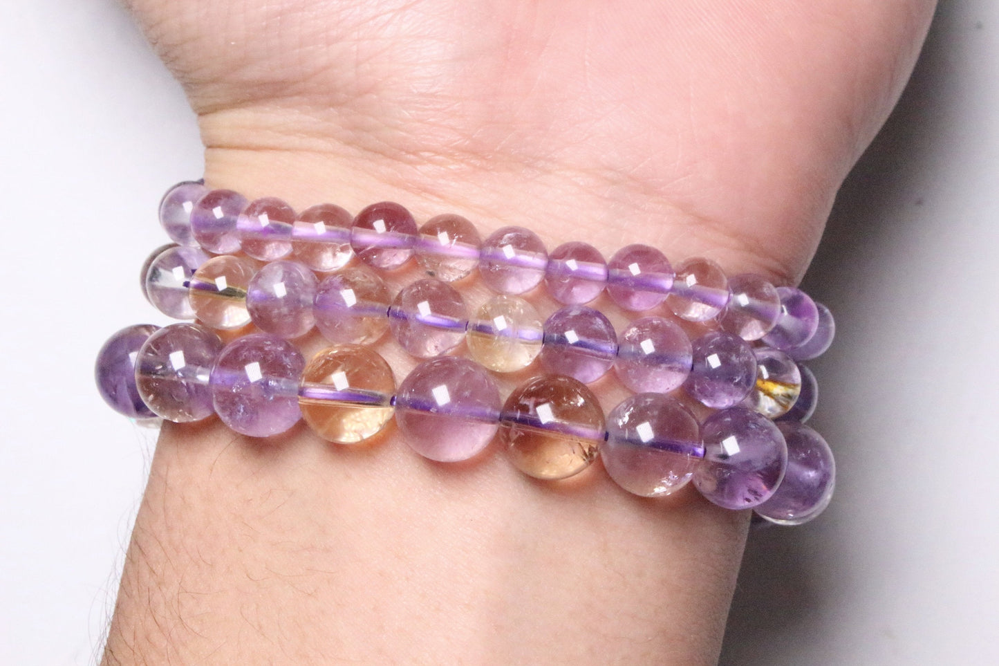 Bracelet Améthyste-Citrine chauffée - Foliesbijoux