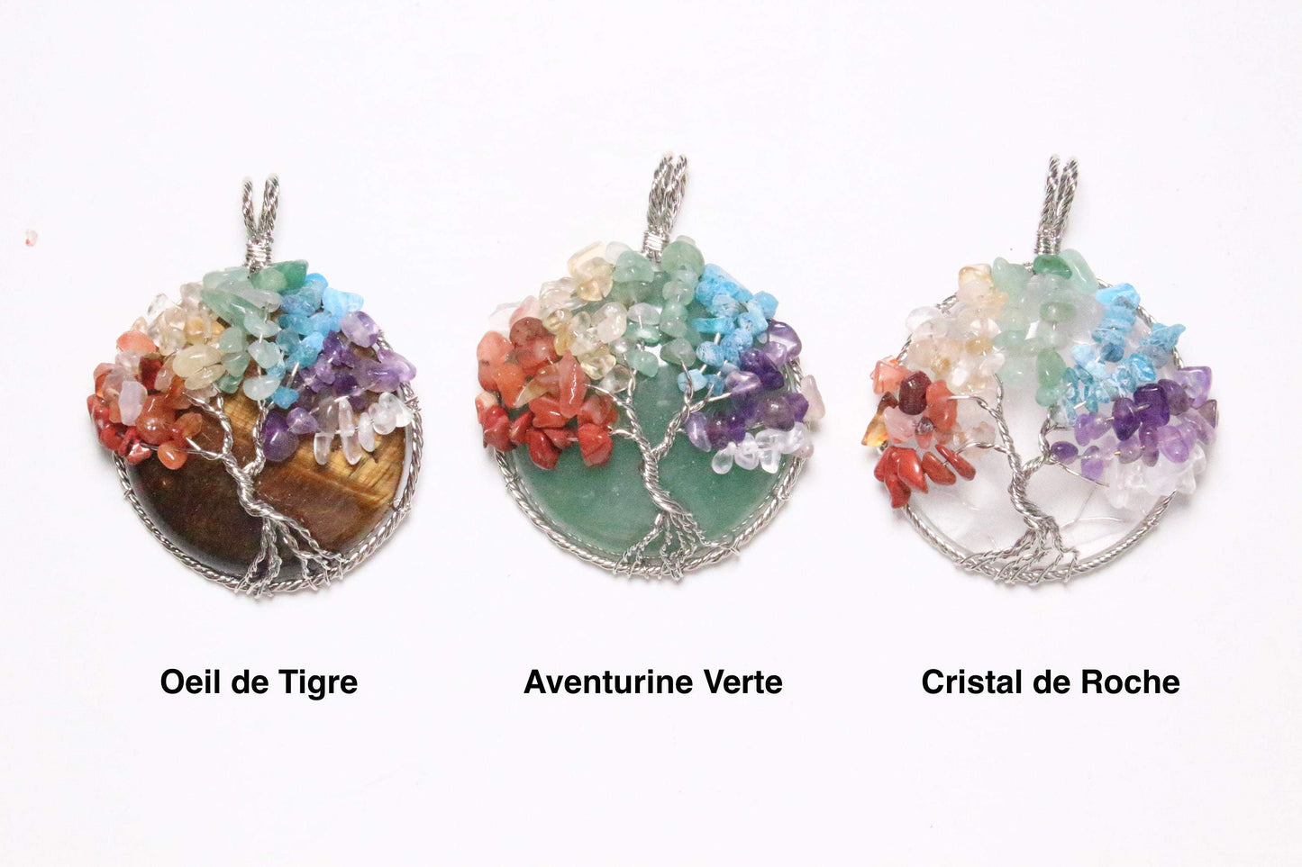 Pendentif arbre de vie 7 chakras - Foliesbijoux