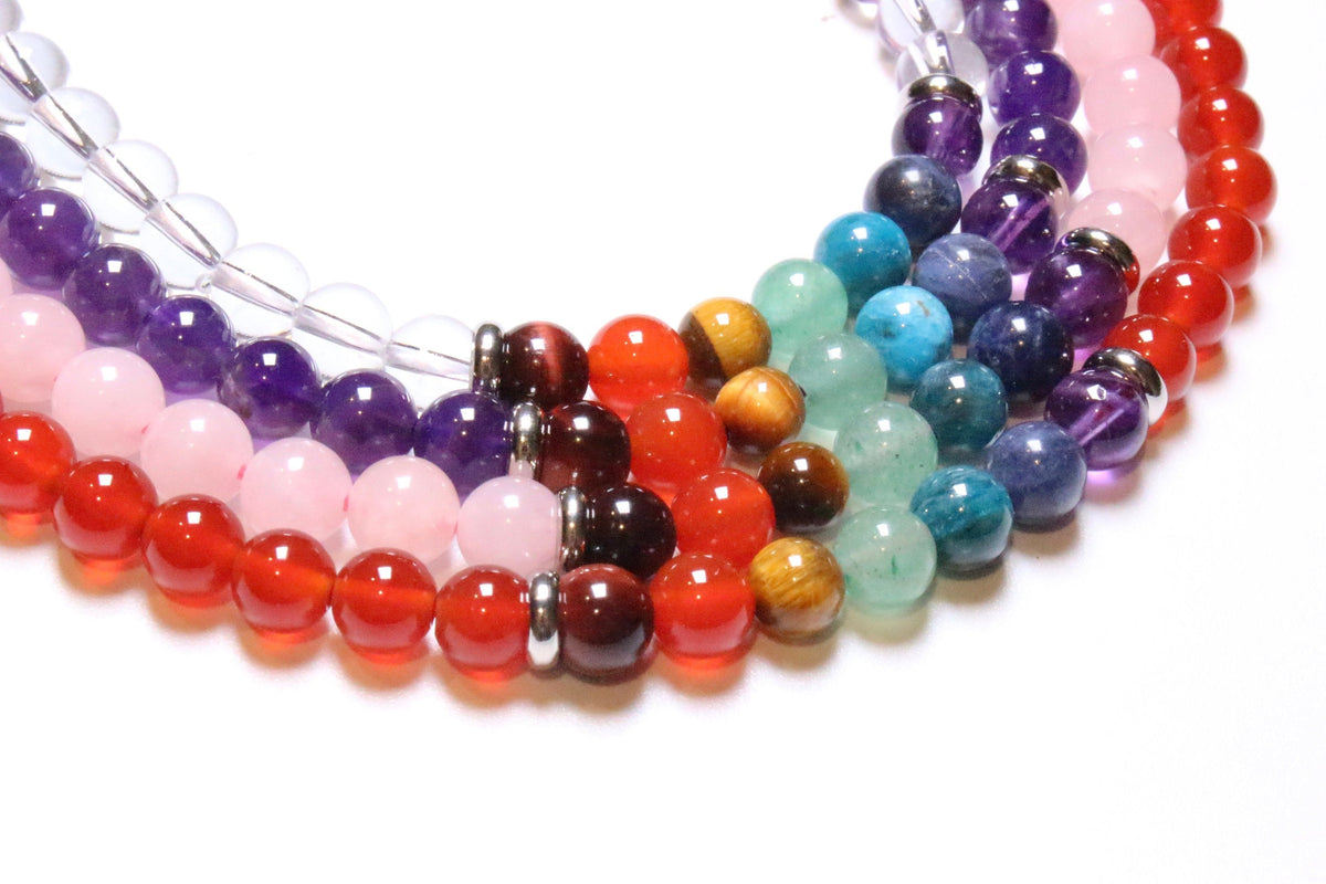 Collier boule 7 Chakras 6mm - Foliesbijoux