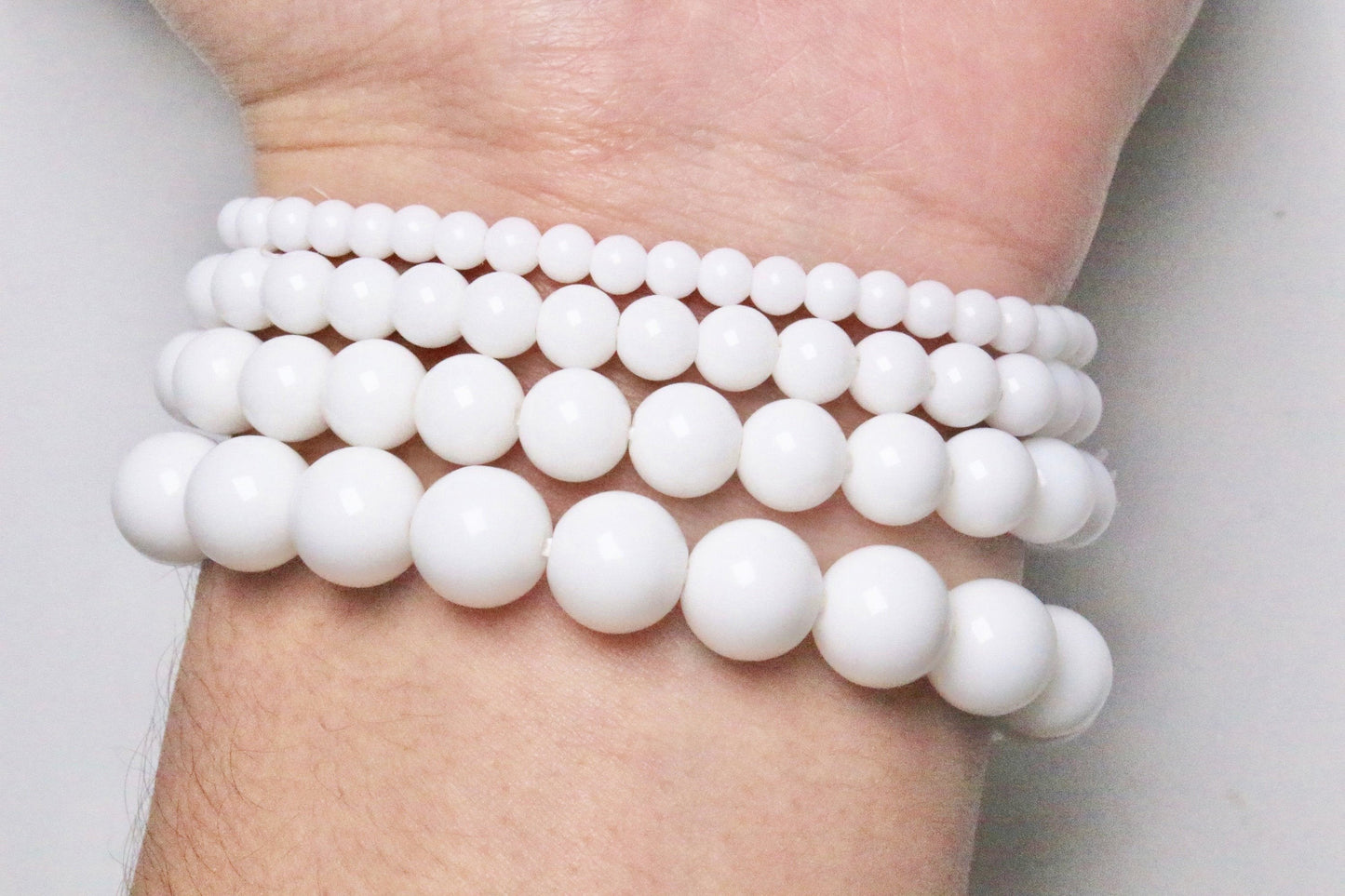 Bracelet Agate Blanche A - Foliesbijoux