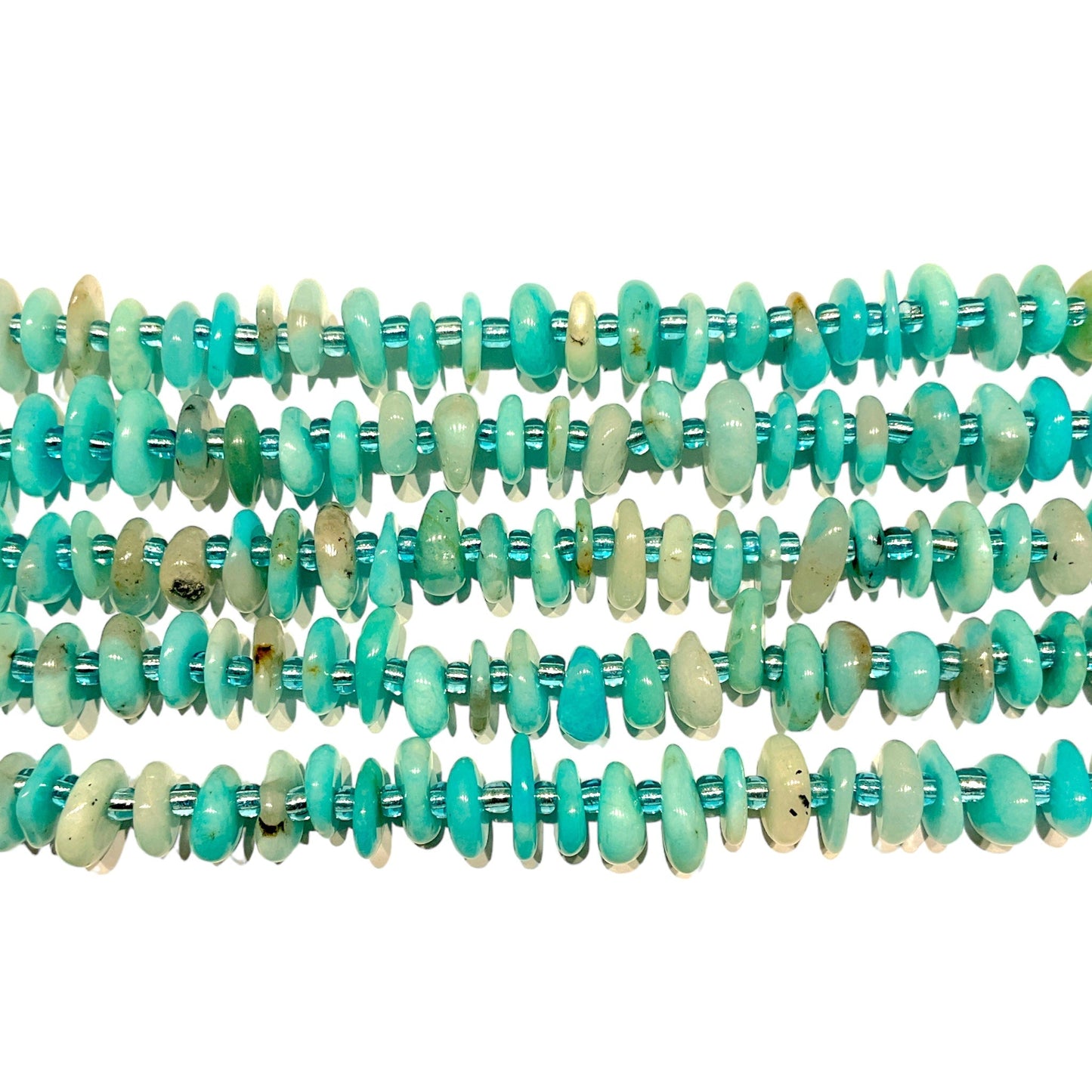 Fil de pierre baroque Amazonite A 5 x 12 mm - Foliesbijoux