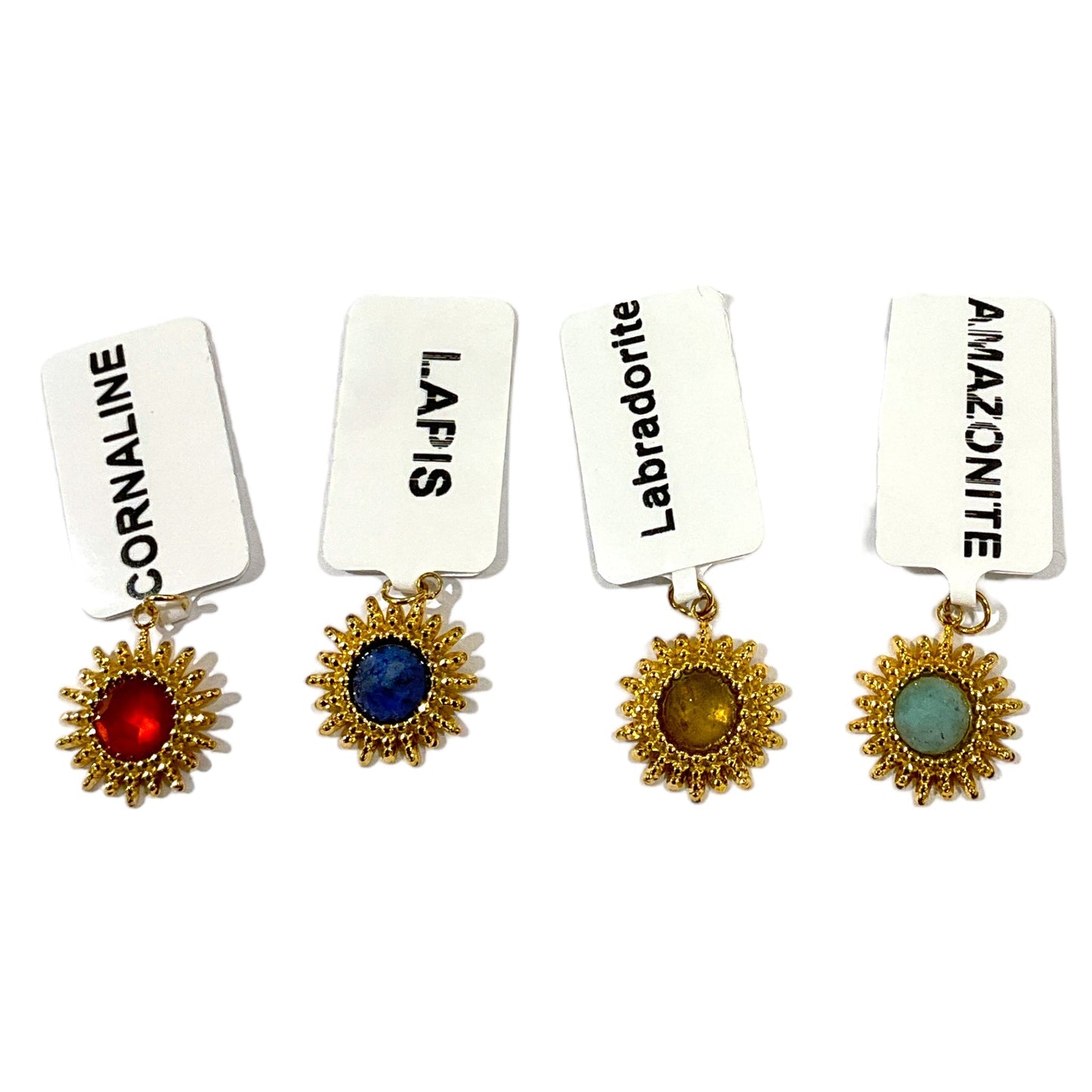 Pendentif en pierre & acier inoxydable #13 - Foliesbijoux