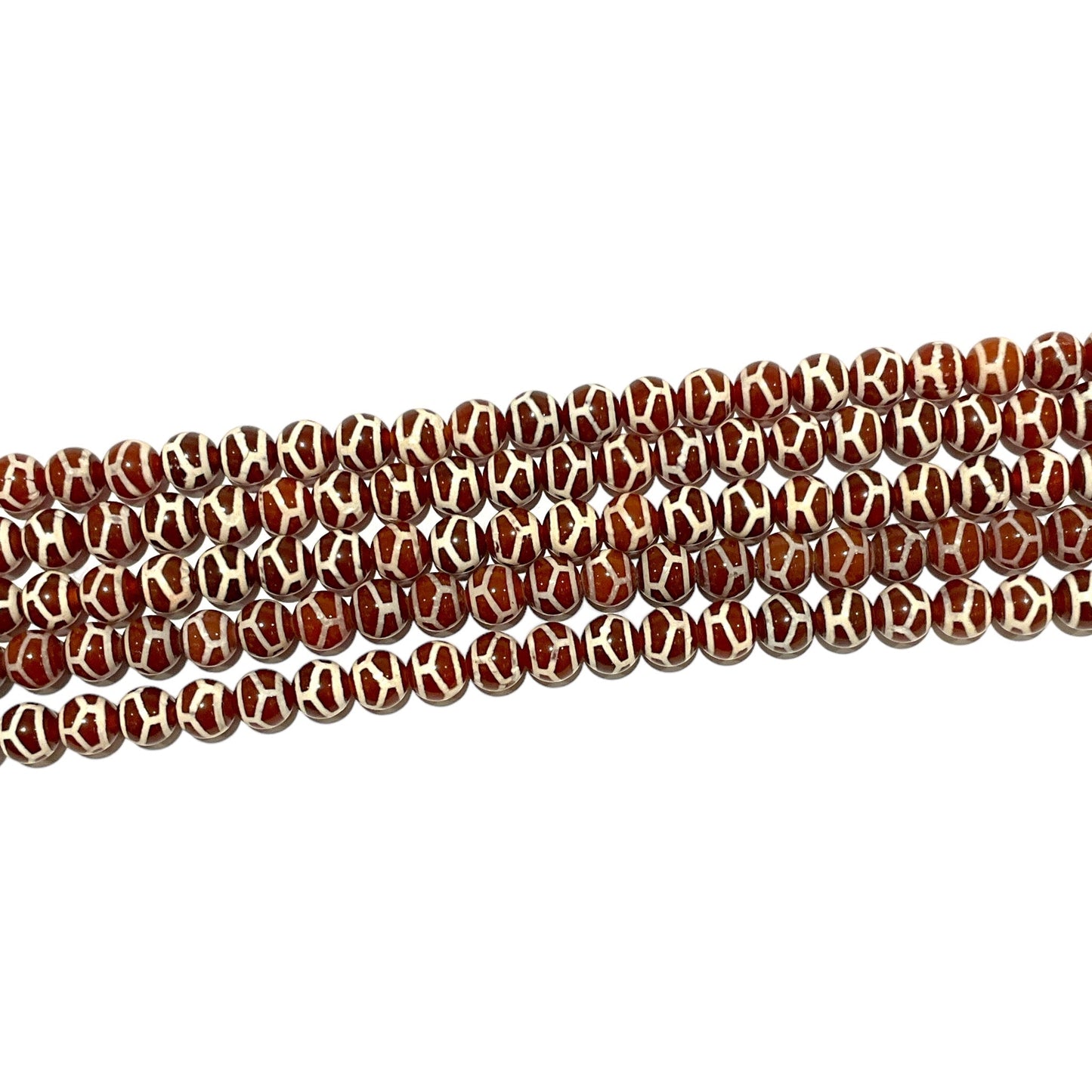 Fil de perle Agate du Tibet 8mm #27 - Foliesbijoux