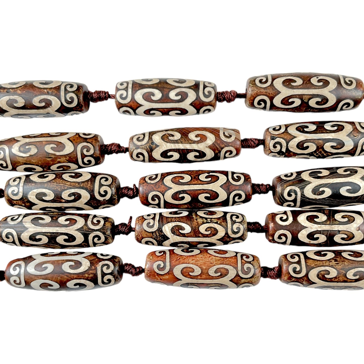 Fil Agate du Tibet Dzi 14 x 40 mm #22 - Foliesbijoux