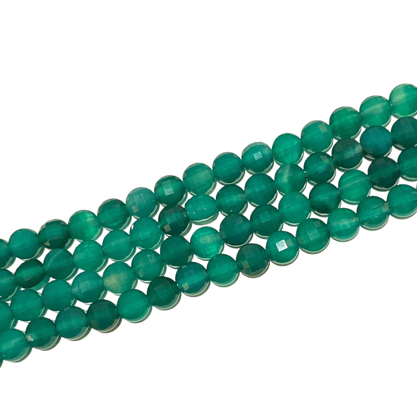 Fil de Agate en rond plat facetté 6x6 - Foliesbijoux