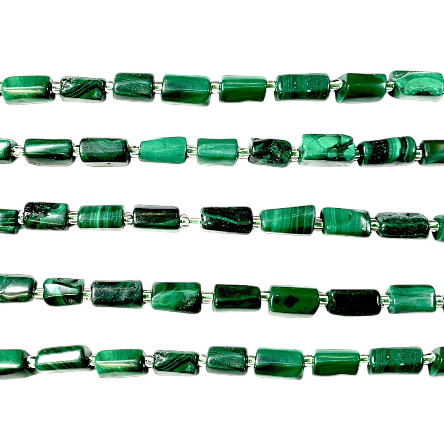 Fil Fluorine Malachite en rectangle 8x12mm - Foliesbijoux