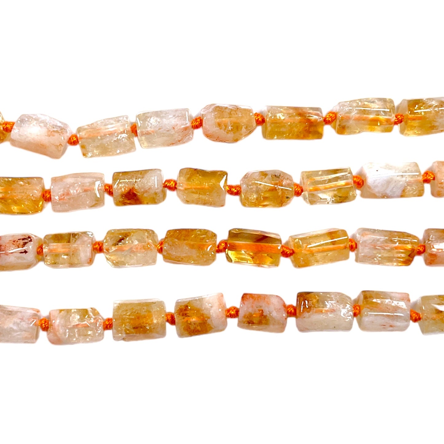 Fil Citrine chauffée chauffé en rectangle 8x12mm - Foliesbijoux