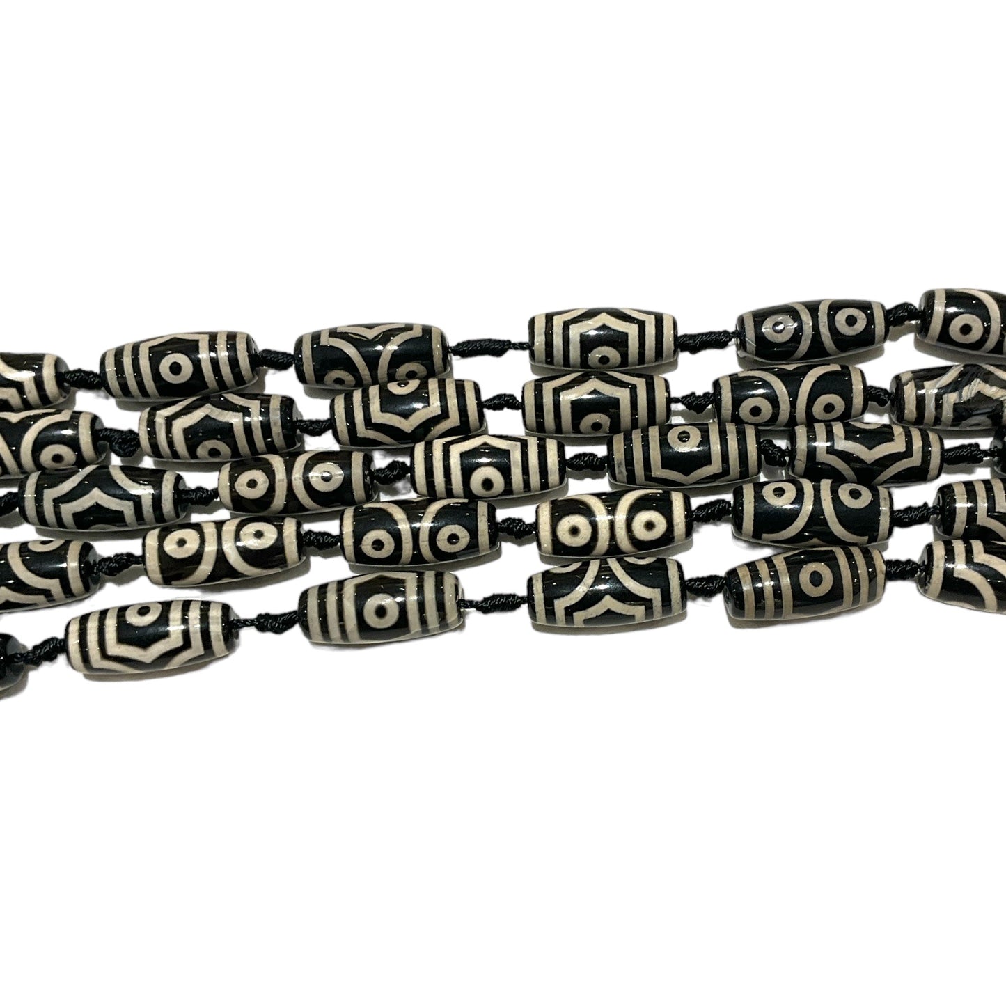 Fil Agate du Tibet 11x30mm Dzi - Foliesbijoux