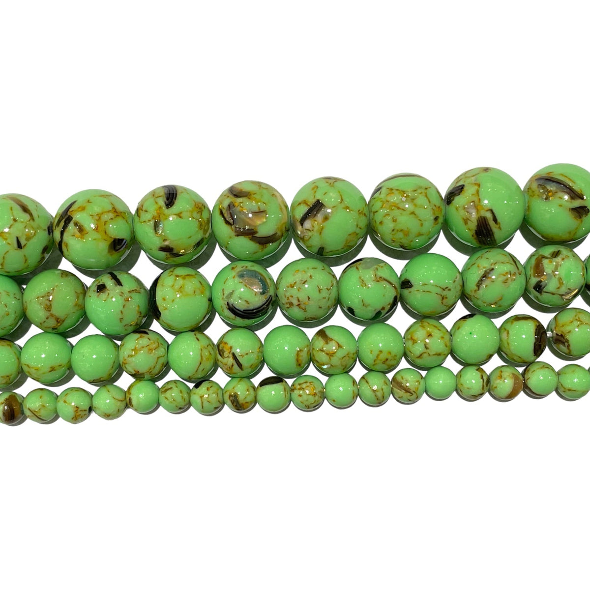 Fil de perle Howlite coquillage vert teinté - Foliesbijoux