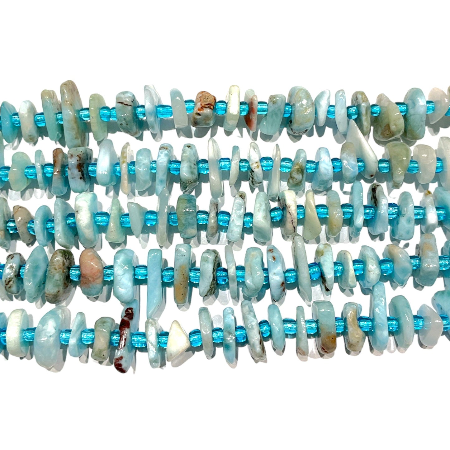 Fil de pierre baroque Larimar 5 x 12 mm - Foliesbijoux