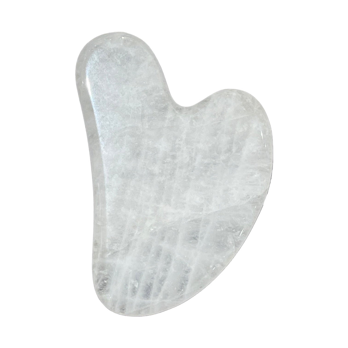 Gua sha cristal de roche coeur - Foliesbijoux